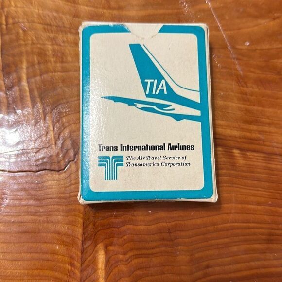 Trans Internal Airlines Playing Cards Vintage - Picture 1 of 3